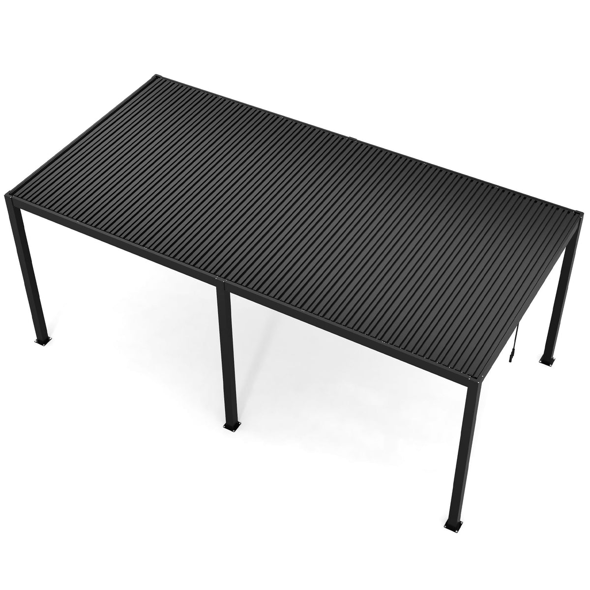 10 x 19 Ft Louvered Pergola with Aluminum Frame and Adjustable Louvers, Black