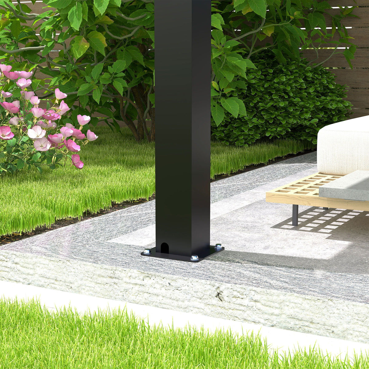 10 x 19 Ft Louvered Pergola with Aluminum Frame and Adjustable Louvers, Black
