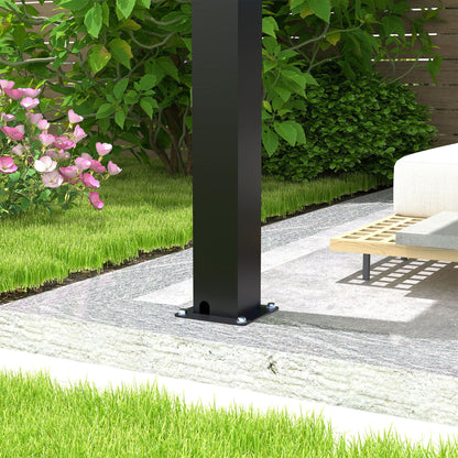10 x 19 Ft Louvered Pergola with Aluminum Frame and Adjustable Louvers, Black