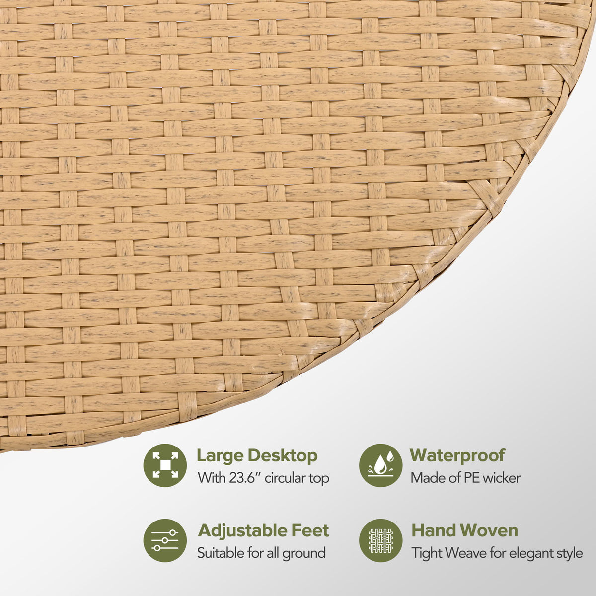 All-Weather Rattan Sectional Sofa Set with Thick Cushions, Outdoor Conversation Set