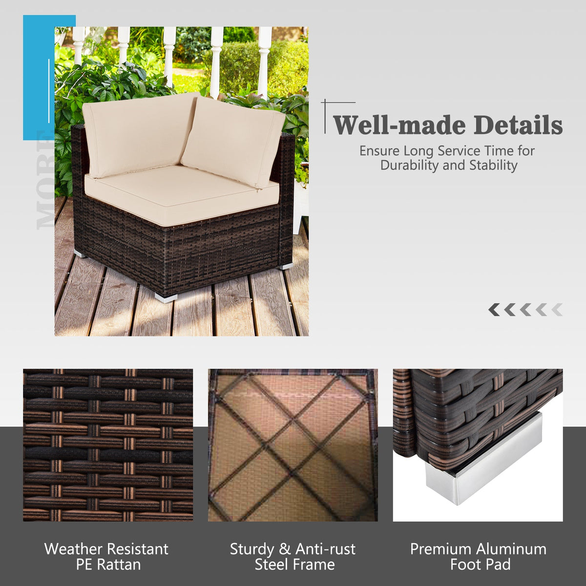 7 Pieces Patio Furniture Set with 35 Inch 50000 BTU Propane Gas Fire Pit Table and Waterproof Cover