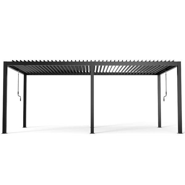 10 x 19 Ft Louvered Pergola with Aluminum Frame and Adjustable Louvers, Black