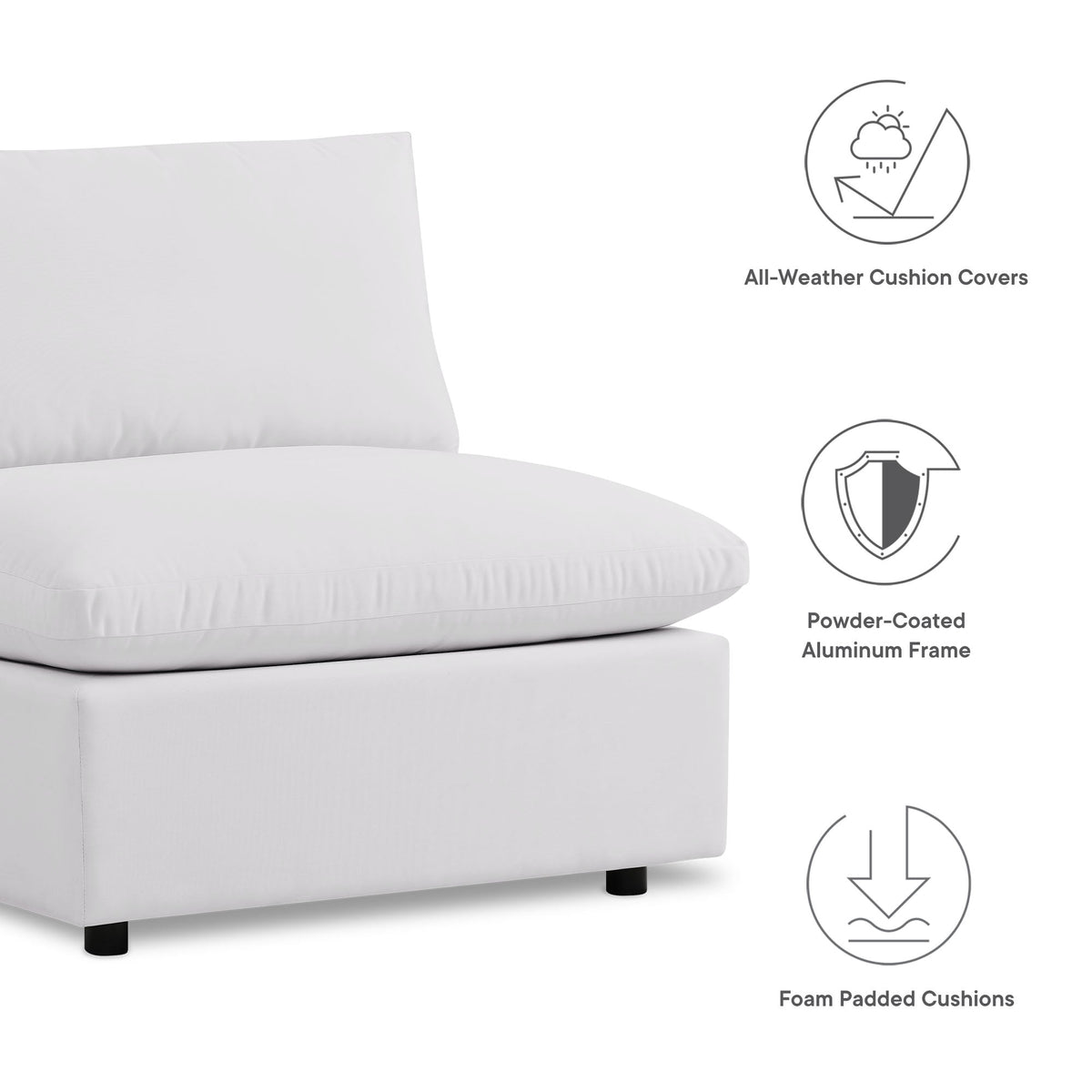 Patio Elegance Outdoor Sectional Sofa Set by Modway – Stylish 5-Piece Furniture for Patios