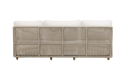 Alpine Teak Wood Outdoor Sofa with Biege Rope Design