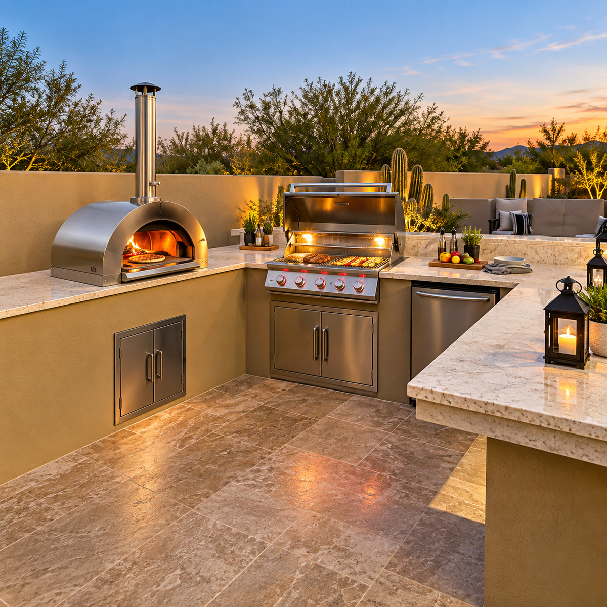 Kokomo Built-In Wood Fired Pizza Oven 32” for Ultimate Outdoor Cooking