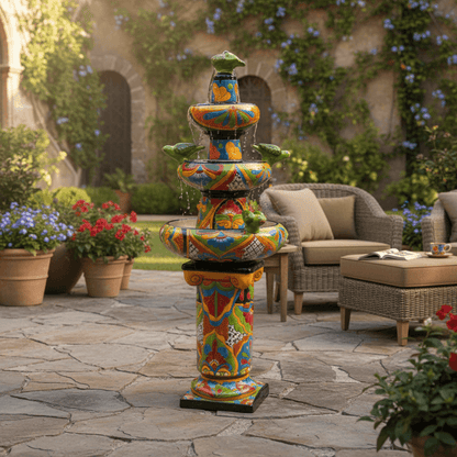 Handmade Talavera Fountain | Authentic Mexican Art
